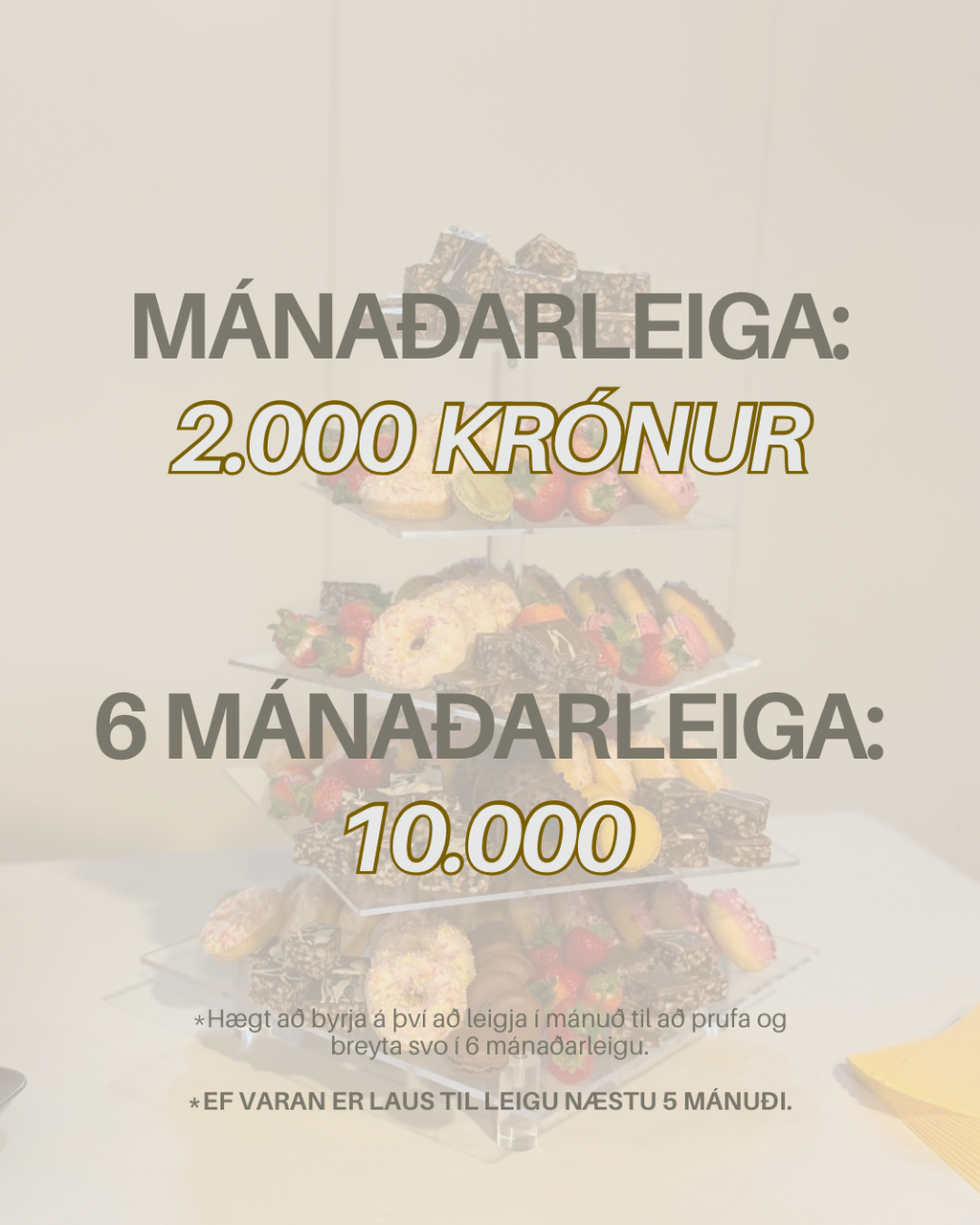 Plexi kökustandur - mánaðarleiga