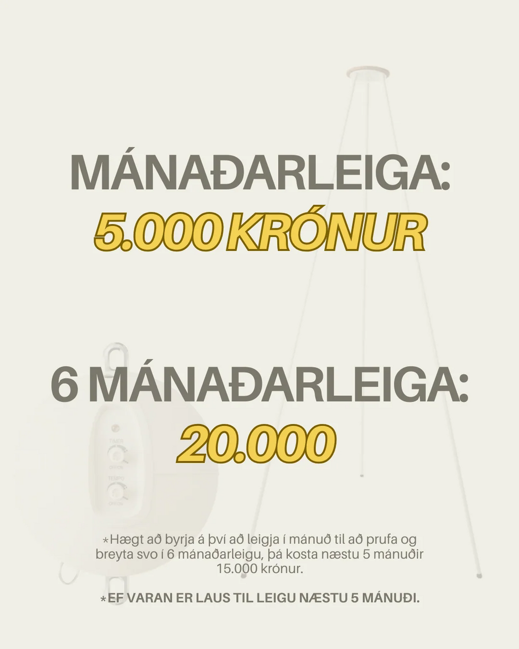 Til leigu! Moonboon standur+mótor