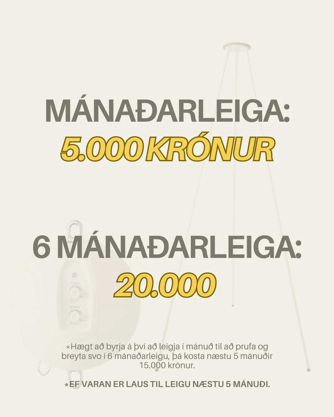 Til leigu! Moonboon standur+mótor